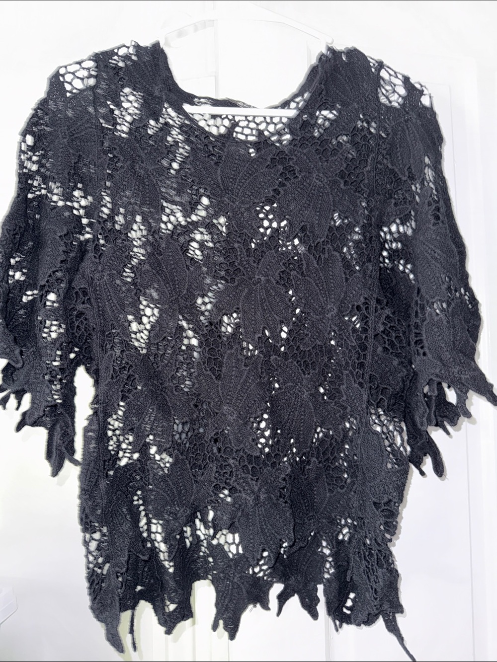Rue21 Black Crochet Short Sleeve Top
